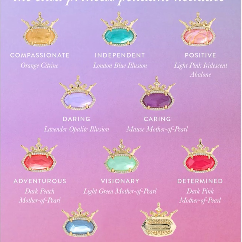 Kendra Scott Gold and Turquoise Disney Princess Crown Necklace - Picture 9 of 16